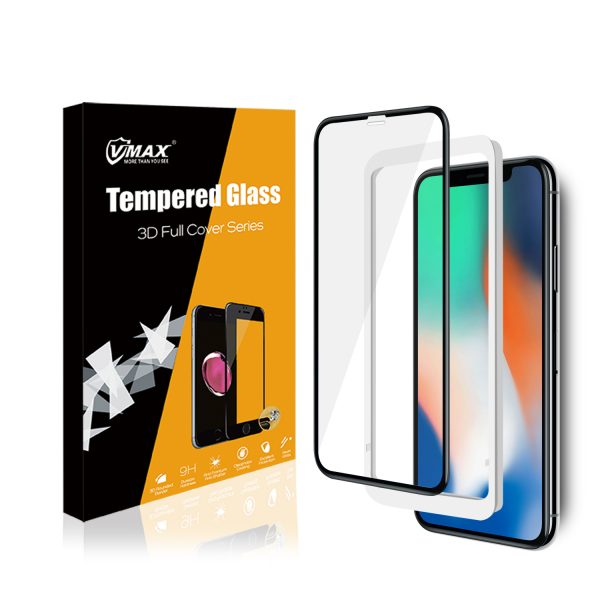 VMAX Apple iPhone X 3D Curved Full Cover Tempered Glass Screen Protector