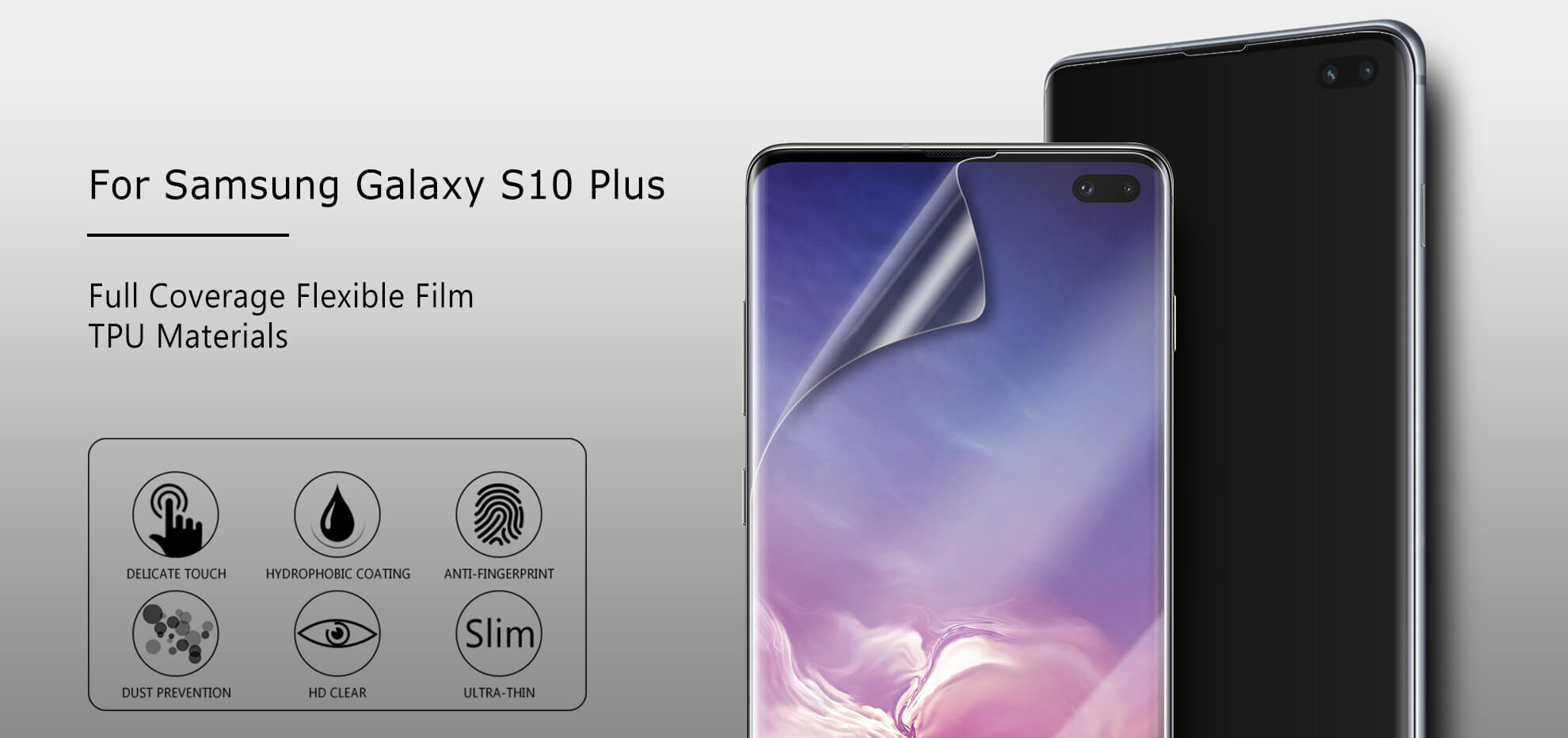 VMAX Samsung Galaxy S10 Plus/S10+ (2019) Full Screen Cover TPU Soft Film Screen Protector